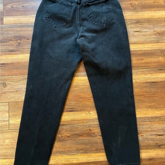Vintage Lee High Rise Black Mom Jeans Tapered Leg 90s Grunge Size 12 M - Picture 8 of 15